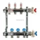 Коллекторная группа REHAU HKV-D на 3 выхода (РЕХАУ - 12080311002)1"x3/4"ЕК из нержавеющей стали с регулирующими и термостатическими вентилями и расходомерами