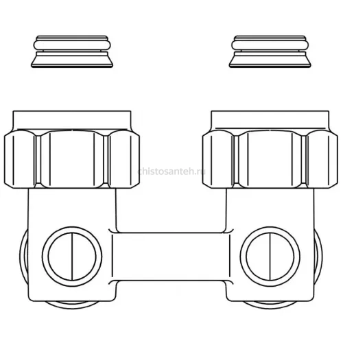 Узел нижнего подключения радиатора 3/4" НГ x 3/4" НР, угловой Multiflex F ZB Oventrop