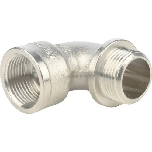 Угольник с упором НВ 3/4", никелированный Stout