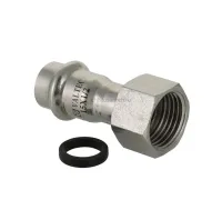 Пресс-муфта с накидной гайкой 15 мм х 1/2"  из нержавеющей стали VTi.908.I.001504 VALTEC (ВАЛТЕК)