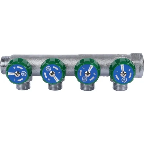 Коллектор регулирующий распределительный 3/4" с 4 отводами 1/2" STOUT