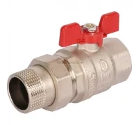 Кран шаровой полнопроходной ВР/НР 1 1/4" американка, ручка бабочка EPDM Stout