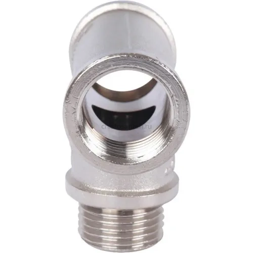 Тройник латунный ВНВ 1/2"x1/2"x1/2", никелированный Stout (Стоут)