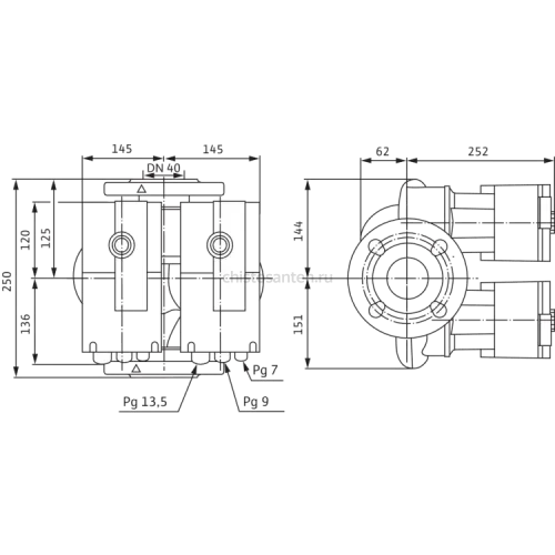 Циркуляционный насос Wilo Stratos-D 40/1-12 PN6/10 2090464