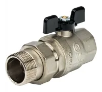 Кран шаровой полнопроходной ВР/НР 1 1/4" американка, ручка бабочка Stout