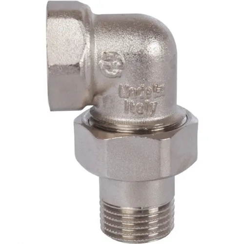 Разъемное угловое соединение, американка ВН 1/2" уплотнение под гайкой o-ring кольцо, никелированное Stout