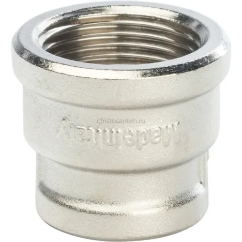 Муфта ВВ переxодная 3/4"x1/2" никелированная Stout