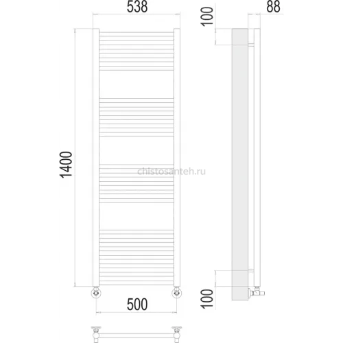 Альба П22 500х1400 Полотенцесушитель TERMINUS