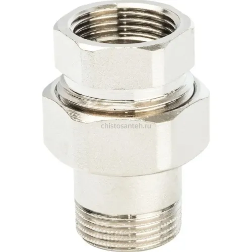 Разъемное соединение американка ВН 3/4" уплотнение под гайкой o-ring кольцо, никелированное Stout