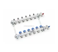Коллекторная группа REHAU HKV на 10 выходов (РЕХАУ - 12181011001)1"x3/4"ЕК из нержавеющей стали с регулирующими и термостатическими вентилям