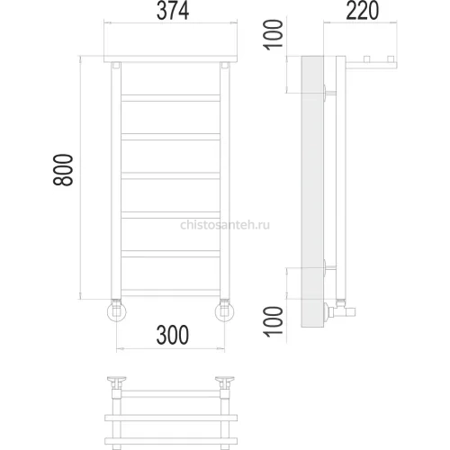 Контур с/п П7 300х800 Полотенцесушитель TERMINUS
