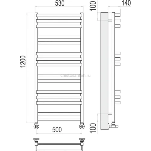 Линц П15 500х1200 Полотенцесушитель TERMINUS