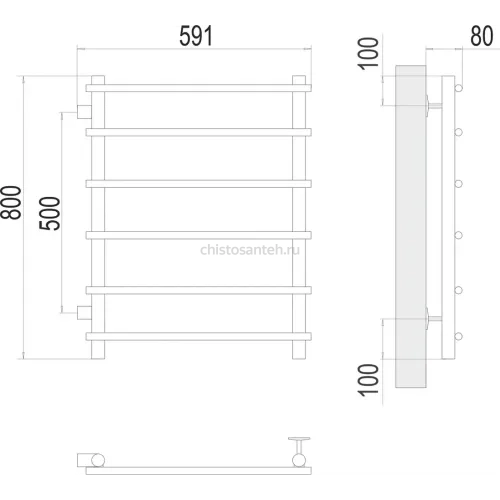Квинта П6 500х800 бп500 Полотенцесушитель TERMINUS