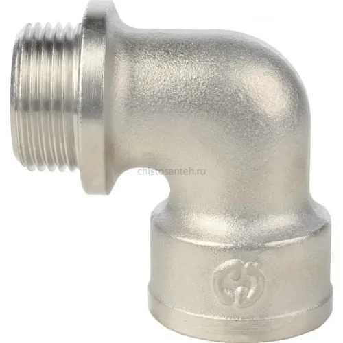 Угольник с упором НВ 3/4", никелированный Stout