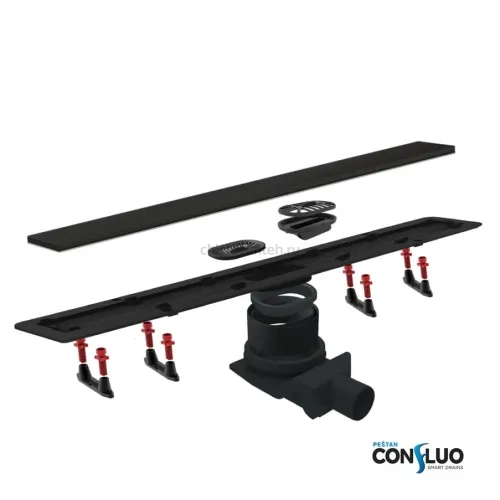 Душевой лоток Confluo Frameless Line 750 Black Glass-артикул-13701205