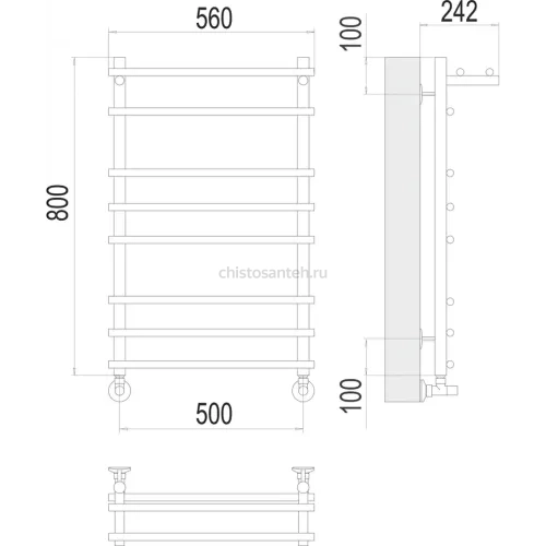 Ватра с/п П8 500х800 Полотенцесушитель TERMINUS