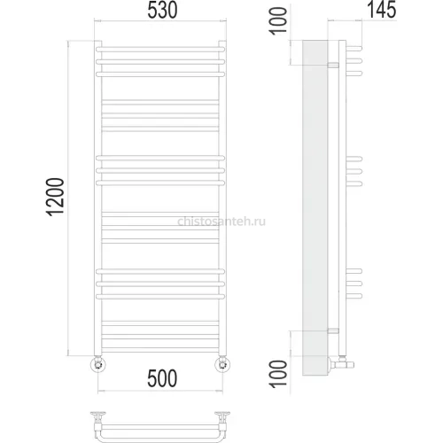 Соренто П18 500х1200 Полотенцесушитель TERMINUS