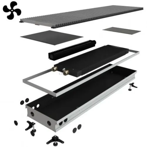 Конвектор внутрипольный Askon (с вентилятором) КВП-В 65/400/800 (решетка входит в комплект)