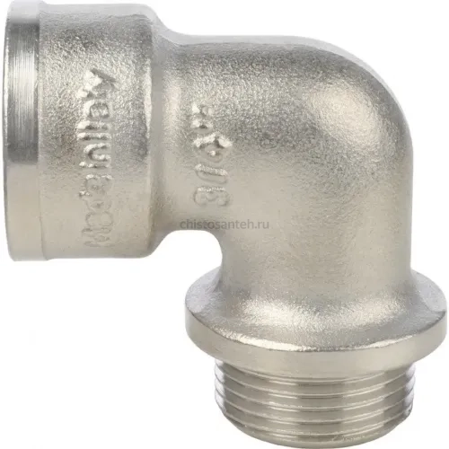Угольник с упором НВ 3/4", никелированный Stout