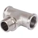 Тройник латунный ВНВ 1/2"x1/2"x1/2", никелированный Stout (Стоут)