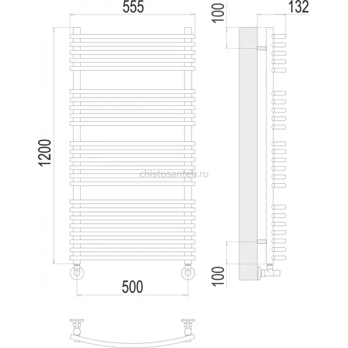 Марио П24 500х1200 Полотенцесушитель TERMINUS