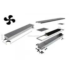 Конвектор внутрипольный Askon (с вентилятором) КВП-В 80/300/4800 (решетка входит в комплект)