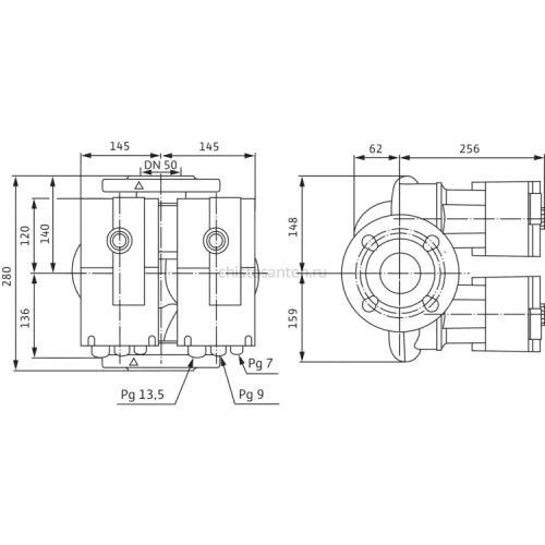 Циркуляционный насос Wilo Stratos-D 50/1-12 PN16 2099902