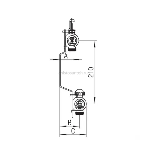 Коллекторная группа REHAU HKV-D на 5 выходов (РЕХАУ - 12080511002)1"x3/4"ЕК из нержавеющей стали с регулирующими и термостатическими вентилями и расходомерами