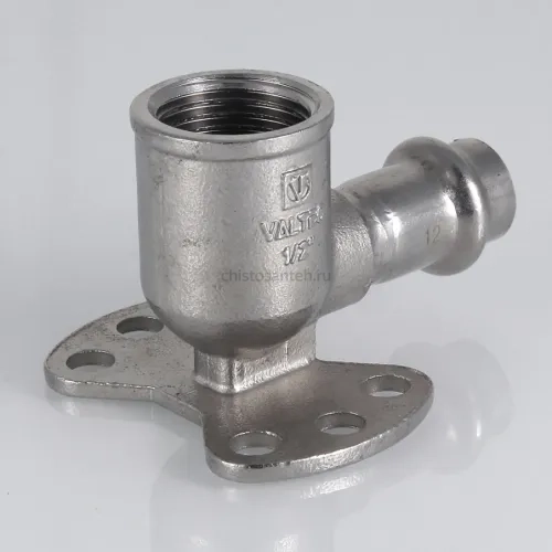 Пресс-водорозетка 12 мм х 1/2"  из нержавеющей стали VTi.954.I.001204 VALTEC (ВАЛТЕК)