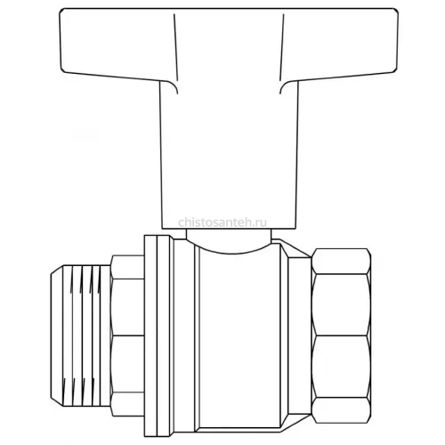 Кран шаровый 1 1/2" НВ маховик пластмассовый Optibal Oventrop