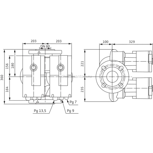 Циркуляционный насос Wilo Stratos-D 80/1-12 PN16 2087634