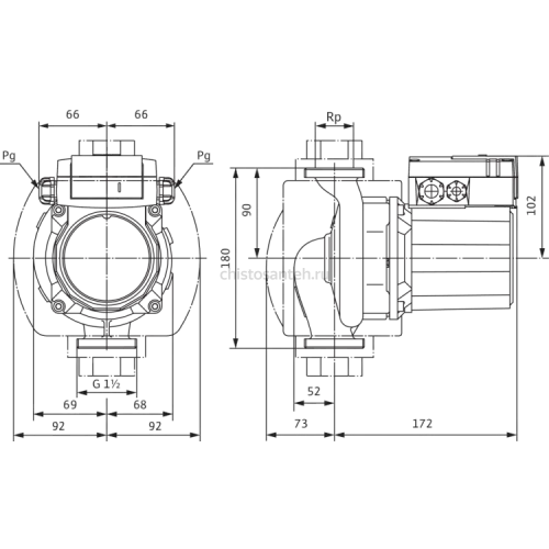 Циркуляционный насос Wilo TOP-Z 25/10 (3~ V, PN 16, RG) 2175510,2088237