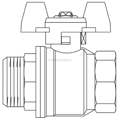 Кран шаровый 1/2" НВ маховик из алюминия Optibal Oventrop