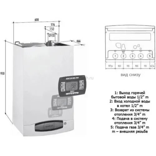 Котел газовый настенный Baxi NUVOLA 3 Comfort 240 i (CSB45424358- Бакси)