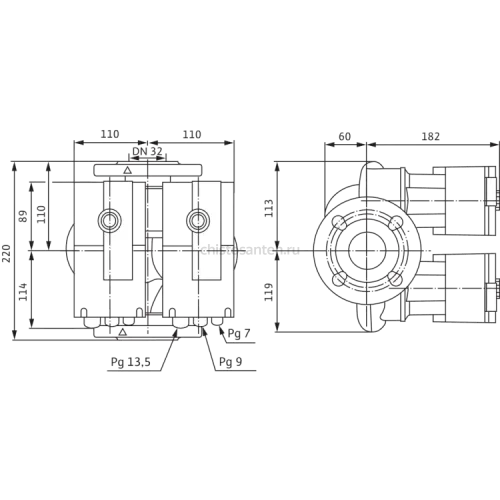 Циркуляционный насос Wilo Stratos-D 32/1-8 PN6/10 2160567,2090461