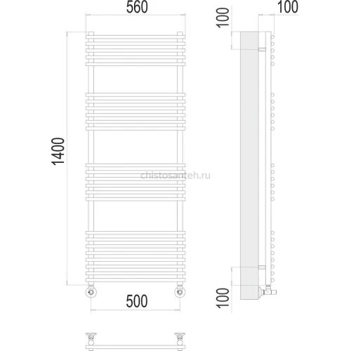 Ватра П25 500х1400 Полотенцесушитель TERMINUS