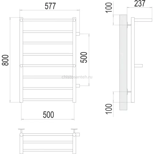 Анкона П8 500х800 бп500 Полотенцесушитель TERMINUS