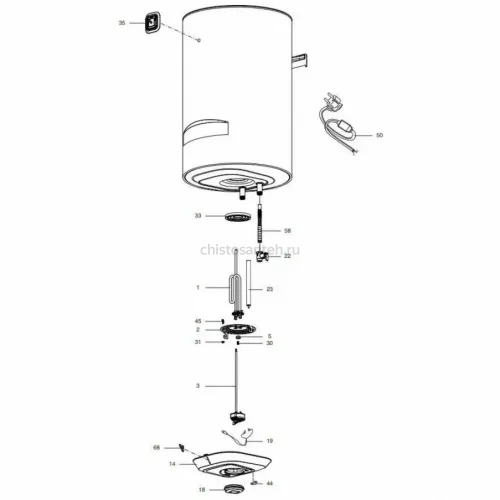 Водонагреватель Ariston PRO1 R INOX ABS 30 V Slim 2K, электрический накопительный (3700648 Аристон)