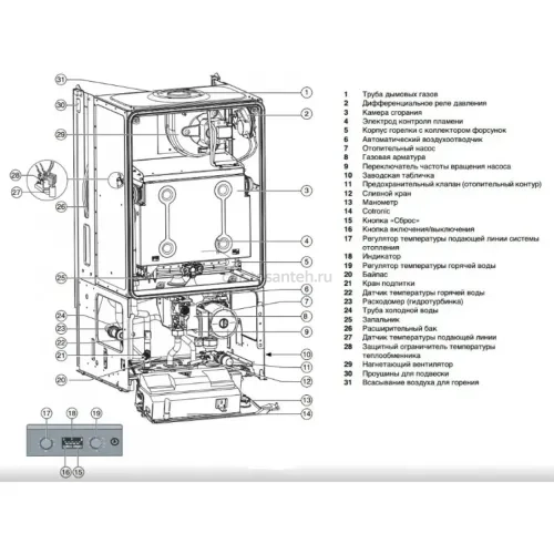 Котел газовый настенный Buderus Logamax U072-28К Двухконтурный (7736901468RU Будерус)