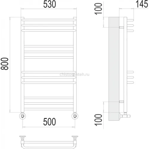 Соренто П12 500х800 Полотенцесушитель TERMINUS