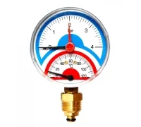 Термоманометр радиальный 80 мм 1/2", 4 бар, 120°C Watts FR 828