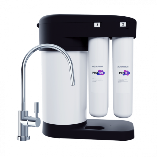 Фильтр под мойкой встраиваемый Аквафор DWM-102S Pro Морион, 1/2” черный 1/2