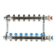 Коллекторная группа REHAU HKV на 7 выходов (РЕХАУ - 12180711001)1"x3/4"ЕК из нержавеющей стали с регулирующими и термостатическими вентилям