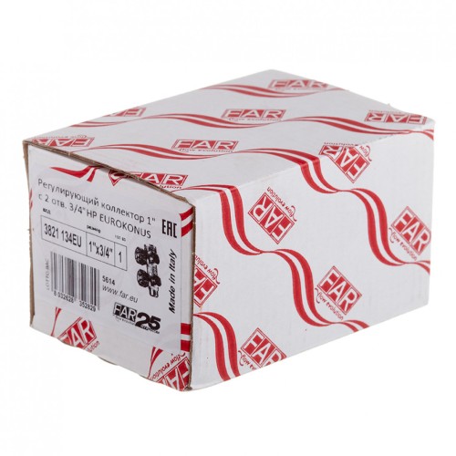 Коллектор Far (FK 3821 134) 1 ВР(г) х 2 выхода 3/4 НР(ш) ЕК х 1 НР(ш) регулируeмый (ФАР)