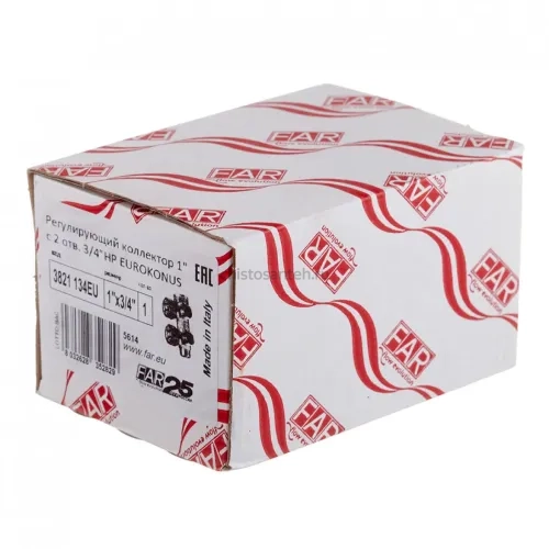 Коллектор Far (FK 3821 134) 1 ВР(г) х 2 выхода 3/4 НР(ш) ЕК х 1 НР(ш) регулируeмый (ФАР)