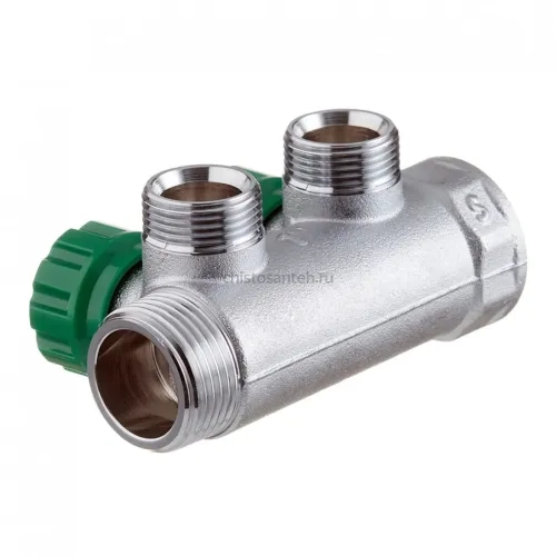 Коллектор Far (FK 3821 134) 1 ВР(г) х 2 выхода 3/4 НР(ш) ЕК х 1 НР(ш) регулируeмый (ФАР)