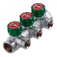 Коллектор Far (FK 3822 134) 1 ВР(г) х 3 выхода 3/4 НР(ш) ЕК х 1 НР(ш) регулируeмый (ФАР)