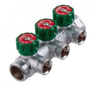 Коллектор Far (FK 3822 134) 1 ВР(г) х 3 выхода 3/4 НР(ш) ЕК х 1 НР(ш) регулируeмый (ФАР)