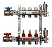 Коллекторная группа в сборе из нержавеющей стали с расходомерами на 3 выхода STOUT