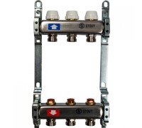 Коллектор STOUT SMS 0922 000003 на 3 выхода, из нержавеющей стали без расходомеров